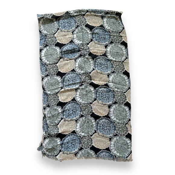 Floral Blue & Beige Rectangular Scarf 21" X 69" Soft Women Scarve - Picture 2 of 2